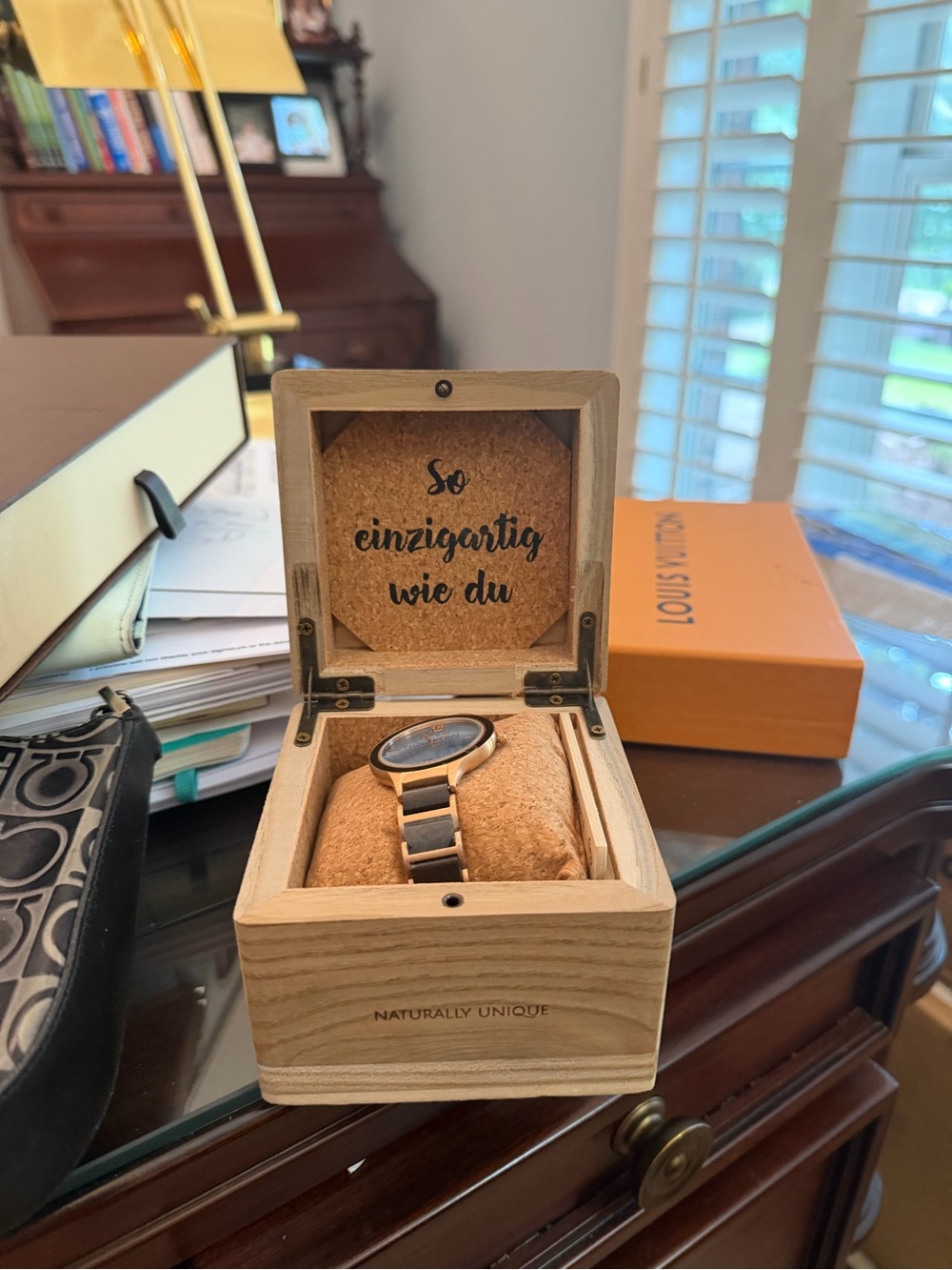 Holzkern Woman’s Watch in Blue and Gold Naturally Unique